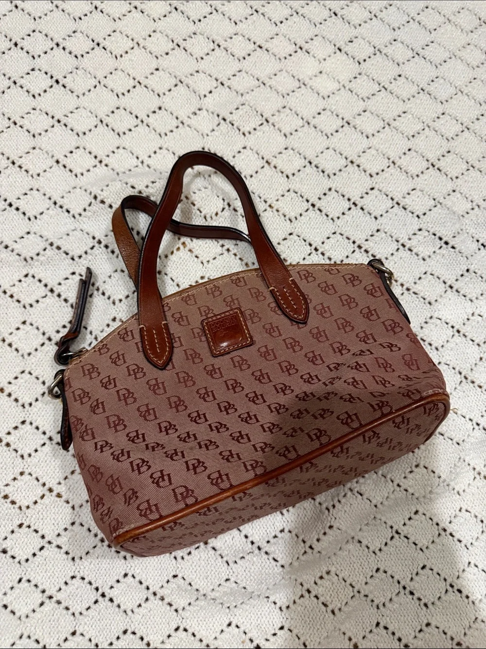 Dooney & Bourke Brown Logo-Print Duffel Bag